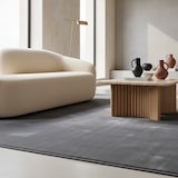 thumbnail of Teppich Waschbar Uni Modern Esszimmer Flur Läufer Grau 80x250 cm OEKO-TEX Fußbodenheizung geeignet Gekettelt – LECH von Kadima Design