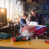 thumbnail of Relaxdays Werkbank klappbar, bis 100 kg, Längenmaß, Winkelmesser, HBT 76x100x60cm, Arbeitstisch Werkstatt, natur/schwarz