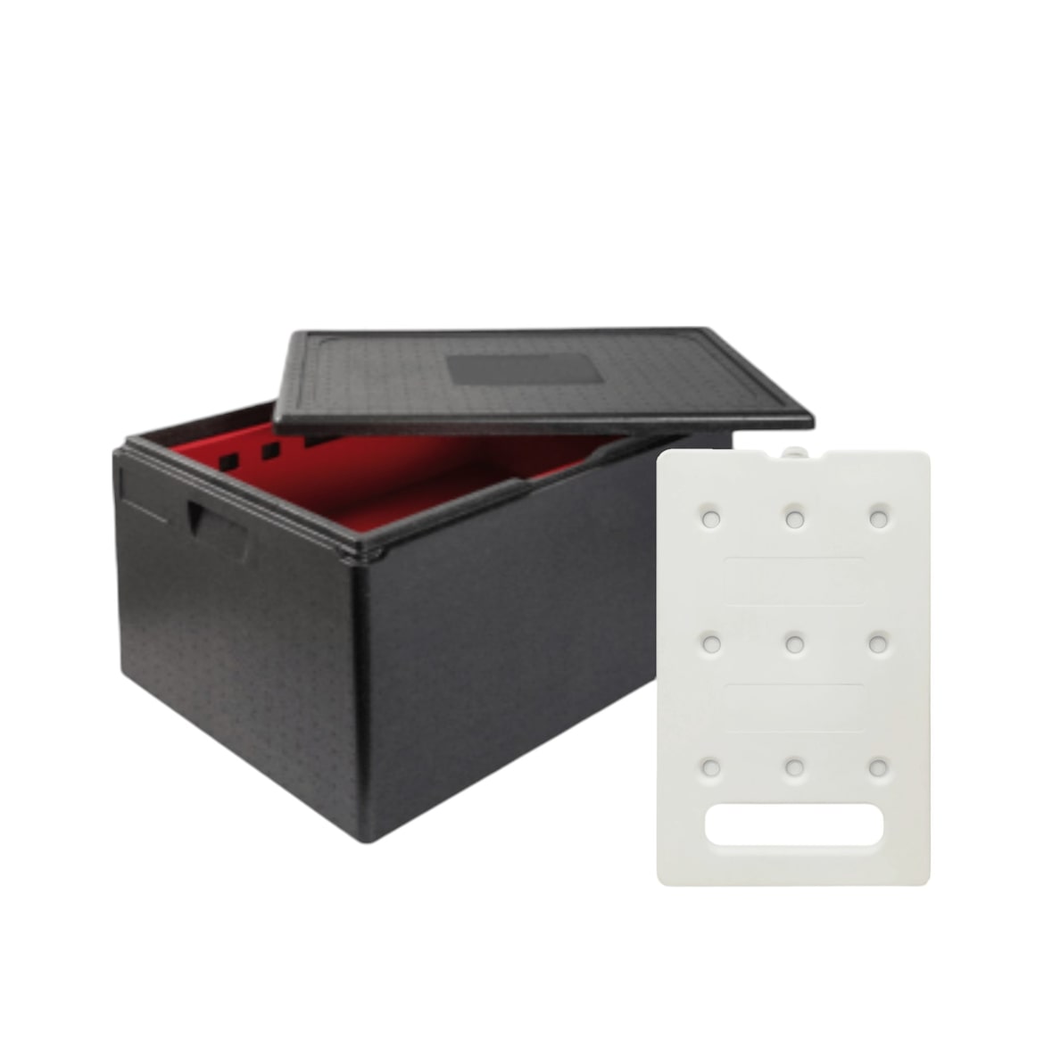 KIT FROID - 1 conteneur isotherme PPE 105L - Ouverture par le haut - Format adapté aux caisses 60 x 40 cm + 1 plaque GN1/1 froide 4kg