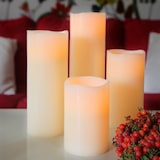 thumbnail of LED Stumpenkerze Big XL Echtwachs flackernd Timer H: 15cm D: 10cm creme