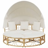 thumbnail of vidaXL Outdoor-Loungebett mit Dach und Kissen Poly Rattan