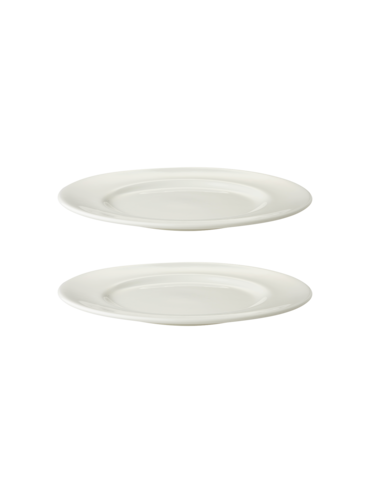 Maastricht Porselein Bord Lux 23.5 cm Offwhite Porselein 2 stuks