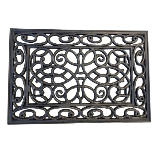 Fußmatte außen Relief Gummi Matte Eingang Fußmatte  GRAZANA 40x60x0,8cm Ornament
