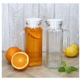 thumbnail of 2er Set LIMA Kühlschrankkrug mit Deckel weiß 0,95L Henkel Glas-Karaffe Kanne