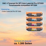 thumbnail of D&C 4 Tonerset für HP Color LaserJet Pro CP1022 Tonerkassette kompatibel HP126A