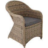 thumbnail of tectake Conjunto de 4 cadeiras de jardim em rattan e alumínio + 2 almofadas  Natural