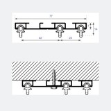 thumbnail of Kit de rail à rideaux 3 voies de 200cm Blanc Fixation Mural - Boulet