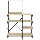 thumbnail of Estantería de cocina madera ingeniería metal roble 90x40x132 cm