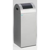 thumbnail of PROREGAL Selbstlöschender Wertstoffsammler rund | 60 Liter, HxBxT 80x32x32cm | Verzinkter Stahl | Silber-Anthrazit | Mülleimer Abfalleimer Müllkorb