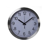 thumbnail of Horloge murale, rond, analogique, 30 cm, heure radiopilotée (DCF), aluminium, argent