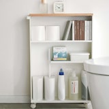 thumbnail of Yamazaki Home Badregal Badwagen Regal Metall Ablage weiß modern mit Rollen Tower 04306