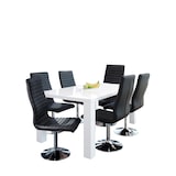 thumbnail of SalesFever Esszimmerstuhl 4er Set | Bezug Kunstleder | Gestell Metall Chrom-Optik | 360 Grad drehbar | B 45 x T 65 x H 106 cm | schwarz
