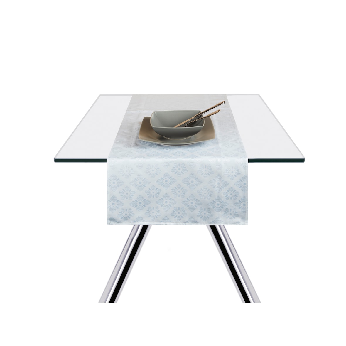 Excelsa Tischläufer Jacquard Baumwolle 45x140 cm Weiß