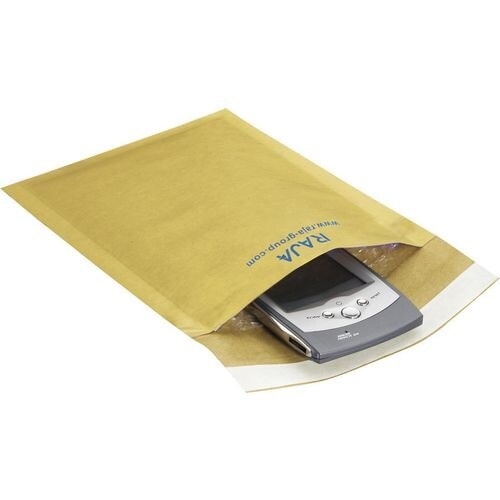 RAJA Luftpolster-Luftpolster-Versandtaschen Braun Ohne Fenster 240 (B) x 330 (H) mm Verschlusslasche 75 g/m² Recycelt 95% 100 Stück