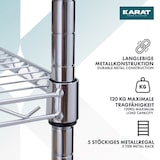 thumbnail of Gitterregal mit Rollen "Maya" - 5 Böden - 89 x 34 x 150 cm / Verchromt