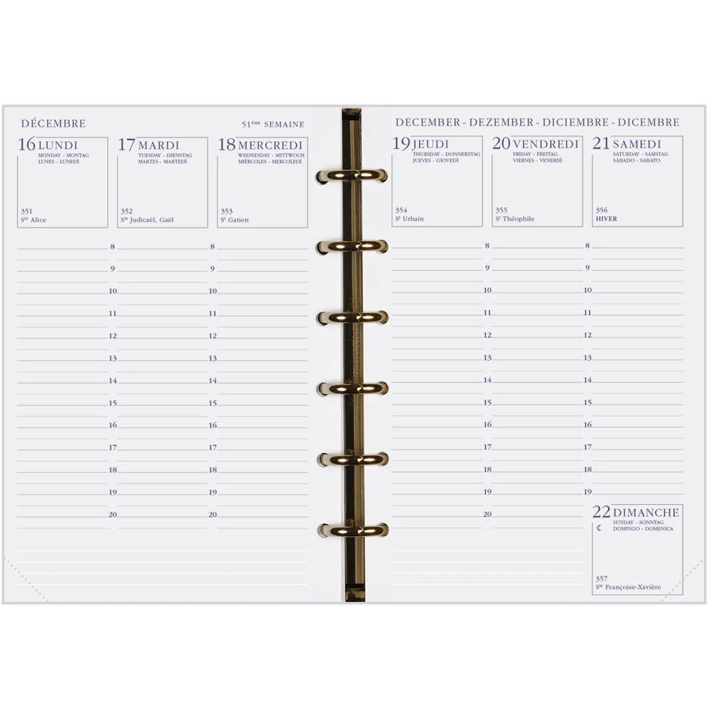 Agenda Moderne - Recharge Organiseur - 2027 - INT 392 - EUROPE - Semainier Horizontal - 12 mois janv à déc - 8,7x13,6 cm - Papier Clairefontaine blanc