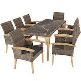 thumbnail of tectake Table en rotin Foggia 196x87x76cm - marron naturel - 404805