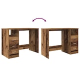 thumbnail of Bureau vieux bois 102x50x76 cm bois d'ingénierie Modèle Milan Confort