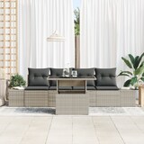 thumbnail of vidaXL 5-teiliges Gartensofa-Set in Hellgrau aus Poly-Rattan