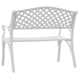 thumbnail of Helloshop26 - Banc de jardin meuble de patio d'extérieur terrasse 102 x 50 x 83 cm aluminium coulé blanc 02_0011145