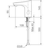 thumbnail of Mora FMM 9000E tronic Waschtischarmatur m. Hygienespülung, Batteriebetrieb Chrom