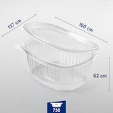 thumbnail of Metro Professional vaschetta ovale in PET con coperchio incernierato 750 cc transparent - (1 cf x 100 pz)