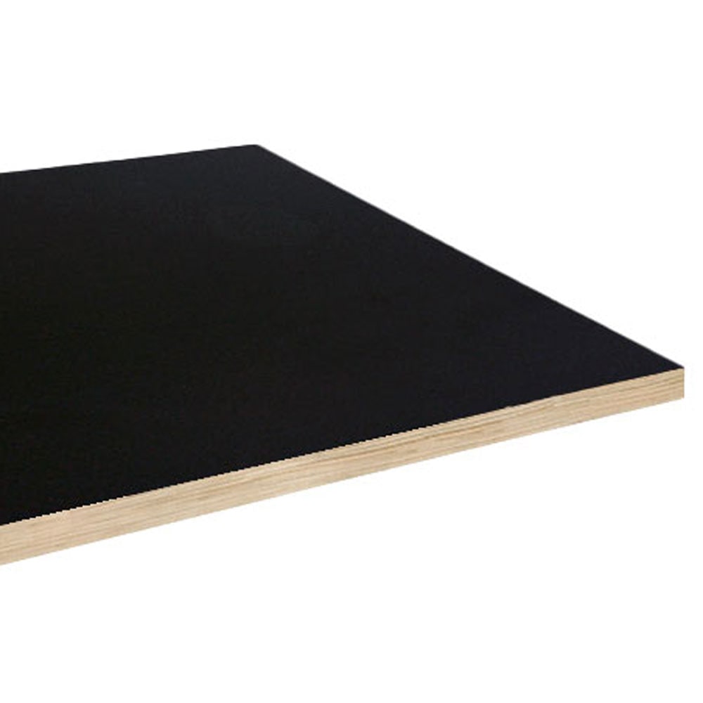Restootab - 120x70 zwart tafelblad, houten rand