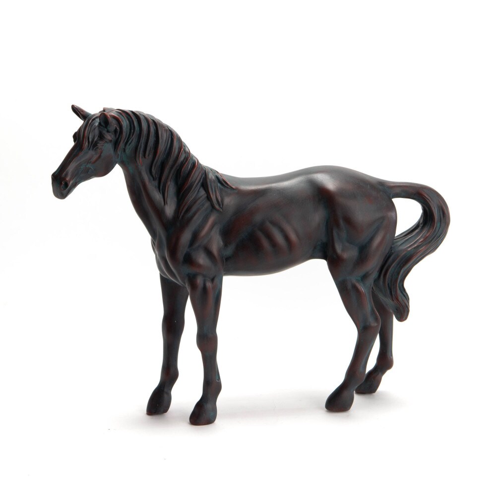 Elegantes Pferd kleines Modell - Schwarz Amadeus Harz 12.5x40.29 cm