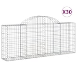 thumbnail of vidaXL Gabionen mit Hochbogen 30 Stk. 200x30x80/100cm Verzinktes Eisen