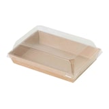 thumbnail of ECOLOMIQUE - 50 Pcs - Barquette sushi carton kraft brun - 153x102 mm, Hauteur: 25 mm, avec couvercle PET - ECO210SUPAP150K