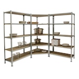 thumbnail of Maderclick Metalen hoekrek zonder schroeven 5 planken + 1 Maderclick plank. ANTRACIET/HOUT kleur 1800x1800x400 mm