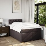 thumbnail of vidaXL Boxspringbett mit Matratze Dunkelbraun 120x200 cm Stoff