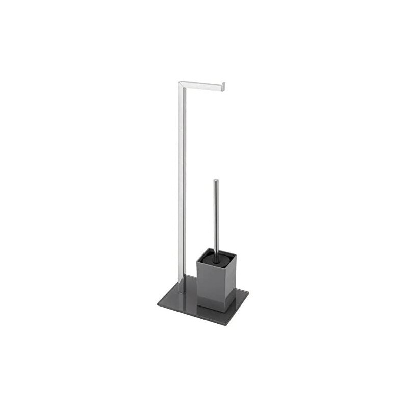 Feridras piantana porta rotolo + scopino grigio 810002