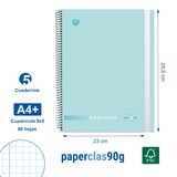 thumbnail of Pack 5 Cuadernos Polipropileno tamaño folio 80 hojas 90 gramos Cuadrícula 5x5 Azul Soft
