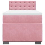 thumbnail of vidaXL Boxspringbett mit Matratze Rosa 90x190 cm Samt