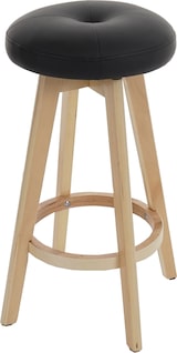 thumbnail of 2er-Set Barhocker Navan, Barstuhl Tresenhocker, Holz Kunstleder drehbar ~ schwarz, helle Beine