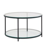 thumbnail of Couchtisch FineBuy Sofatisch Glas Wohnzimmertisch Ø 80 cm Rund Tisch Stauraum