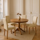 thumbnail of Lote de 4 Silla de comedor Silla de cocina Littau ~ Imitación cuero, patas crema claro