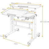 thumbnail of höhenverstellbarer Sitz-Steh Schreibtisch 80x60 cm, Stehpult, drehbar, Mobiler Stehtisch mit neigbar Tischplatte,  Ahorn
