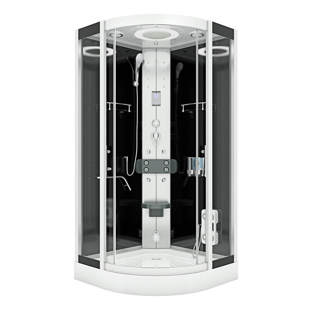 Komplettdusche Duschkabine Fertigdusche Dusche D58-03T0-EC 80x80 cm mit 2K Scheiben Versiegelung