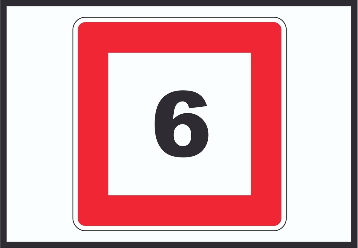 Höchstgeschwindigkeit 6 km/h nicht zu überschreiten Schild mit Symbol A3 Rückseite selbstklebend