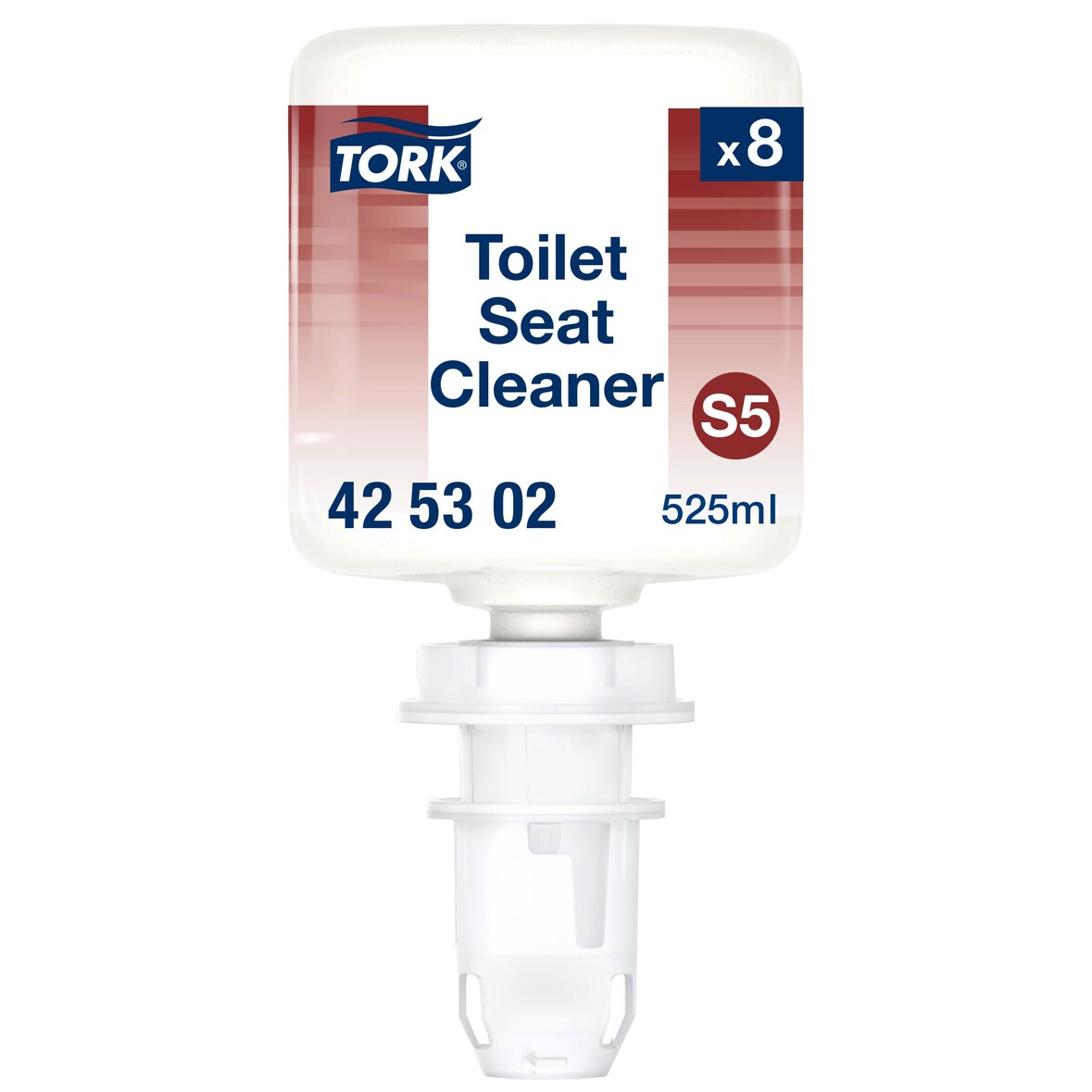 Tork Mini Toilettensitzreiniger S5, werkseitig versiegelter Flakon, 8 x 525 ml, 425302