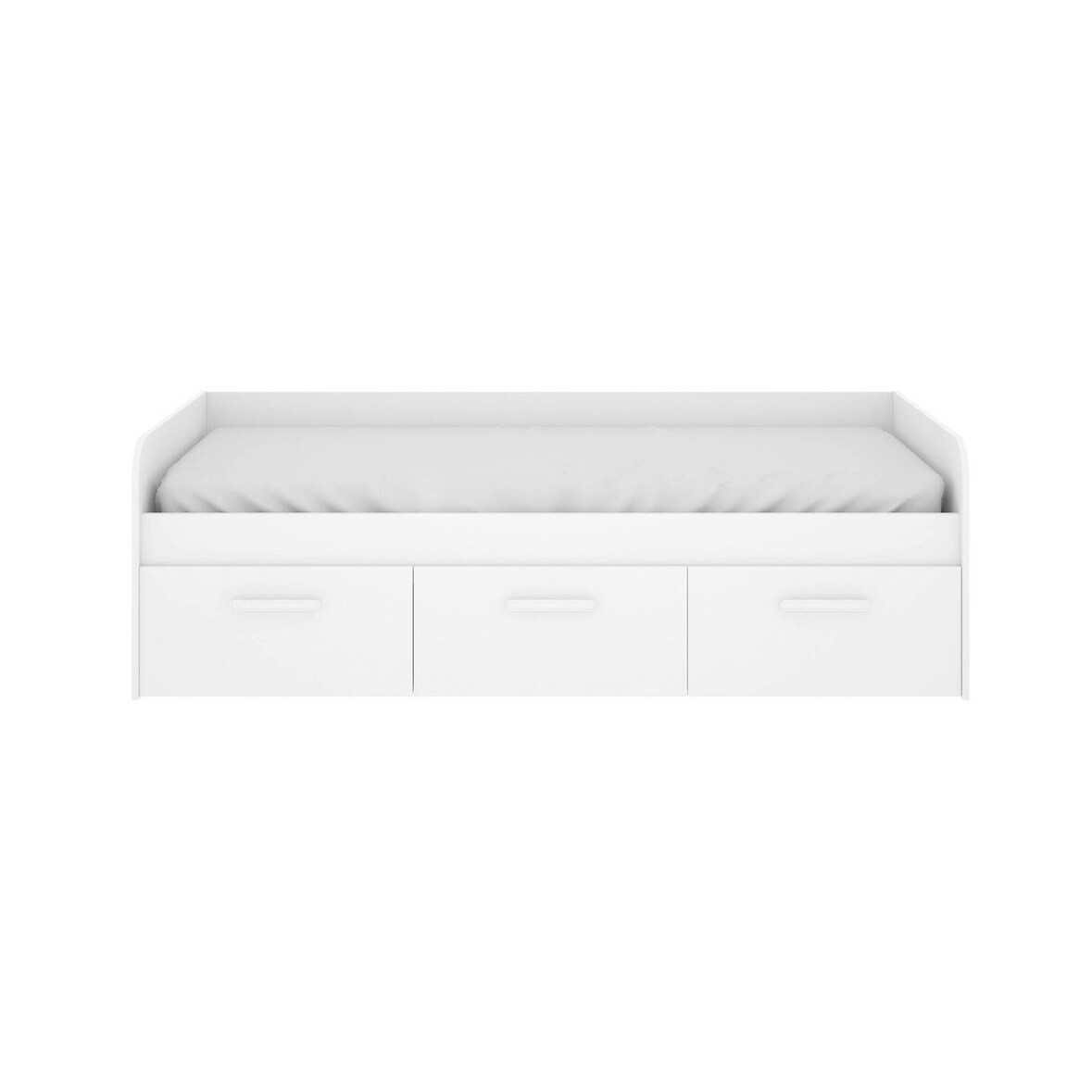 Dmora Letto per bambini Adamello, Lettino contenitore per cameretta, Struttura per letto singolo con 3 cassettoni, 194x97h60 cm, Bianco
