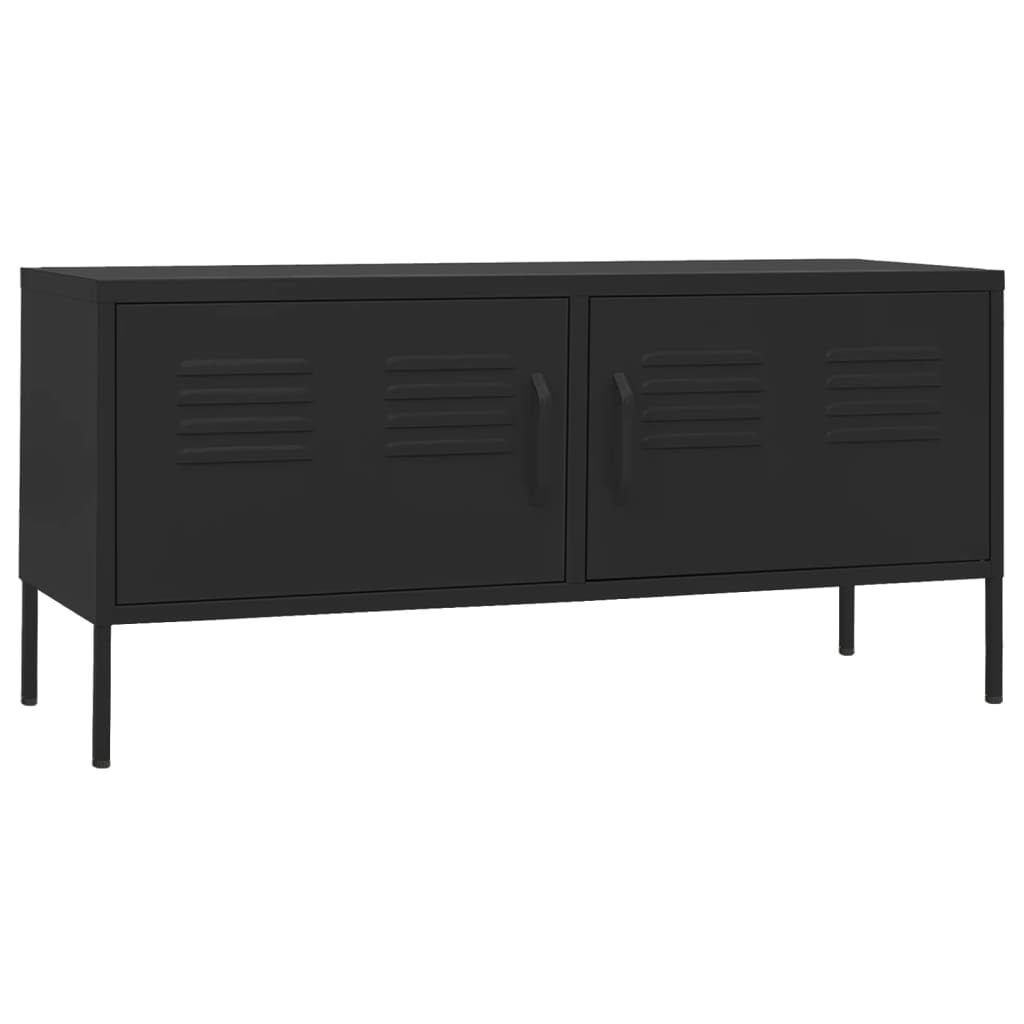 Mueble para TV de acero negro 105x35x50 cm