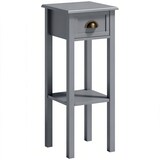 thumbnail of HOMCOM mesa auxiliar estilo moderno mesita auxiliar con cajón y estante de almacenamiento para sala de estar dormitorio 30x30x75 cm gris