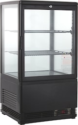 thumbnail of GastroHero Kühlvitrine ECO – 58 Liter, schwarz, mit LED-Beleuchtung und 2 höhenverstellbaren Rosten, energiesparend, ideal für Gastronomie & Verkauf