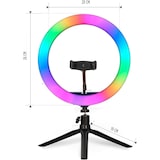 thumbnail of Anel de luz LED de 9 cores com 26 cm de diâmetro e suporte ajustável (RGB + Mini tripé)
