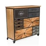 thumbnail of Commode CONTINENTO XL 88,5 x 36 x 84,5 cm 10 schuiflades 1 deur massief dennen hjh LIVING