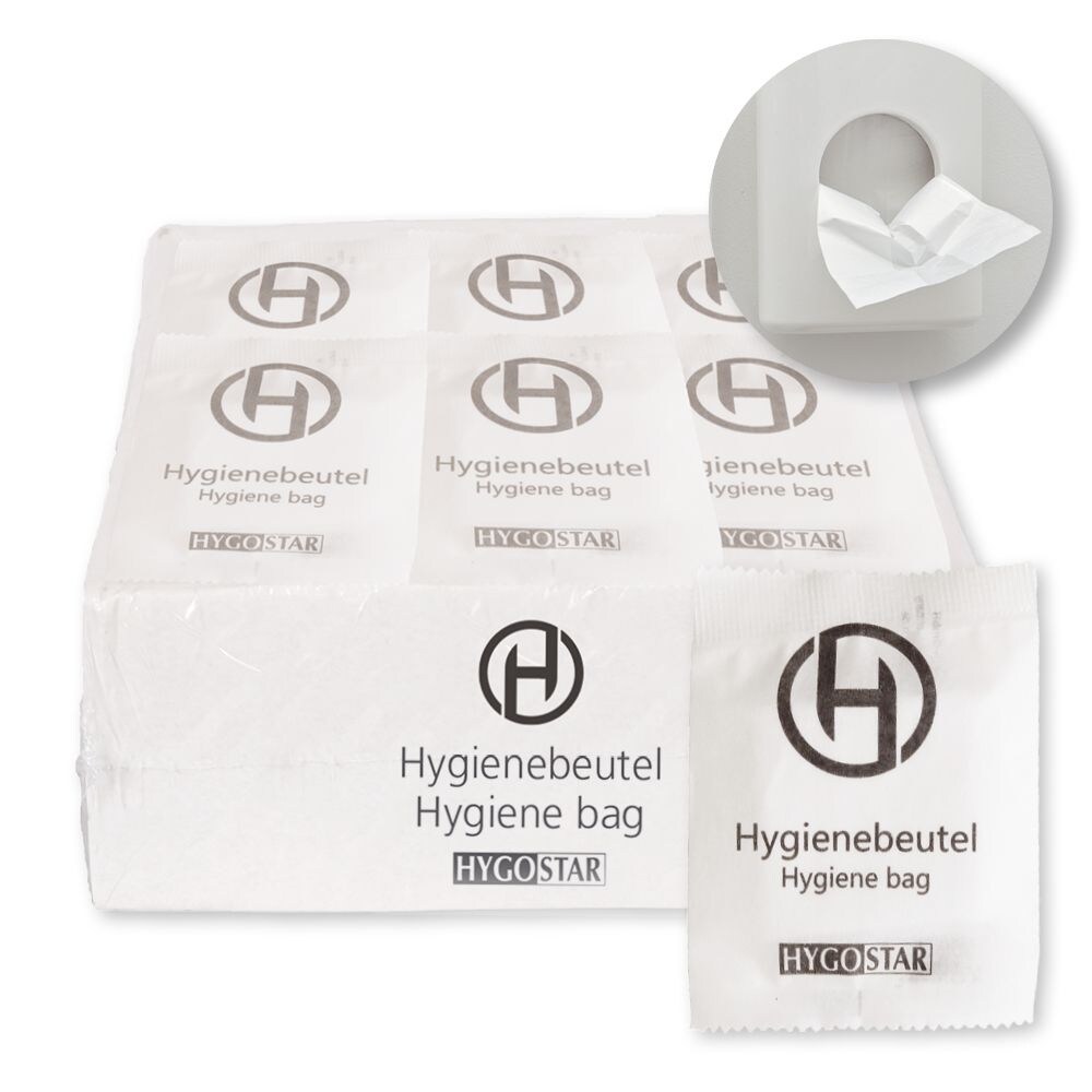 1000x Hygienebeutel aus LDPE Weiss 26x13,5 cm einzeln verpackt