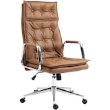 thumbnail of Chaise de bureau Sotira en cuir véritable Marron clair